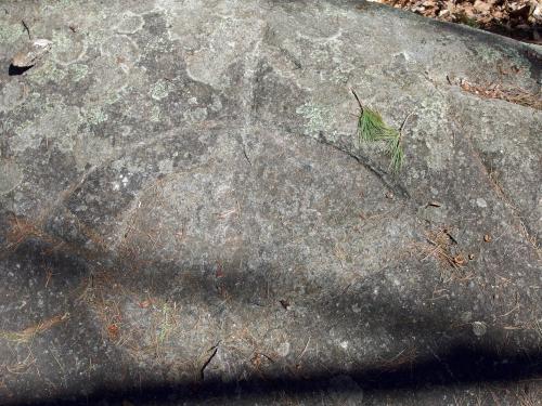 rock at Indian Arrowhead Forest Preserve in southwestern New Hampshire