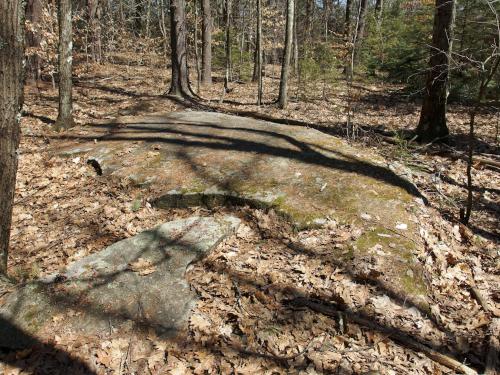 rock at Indian Arrowhead Forest Preserve in southwestern New Hampshire