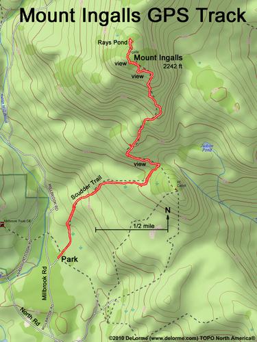 GPS track to Mount Ingalls in Shelburne NH