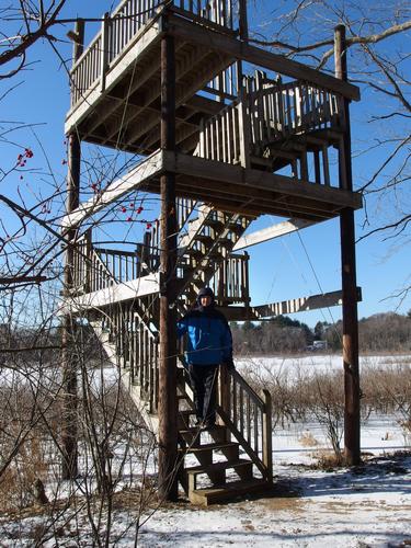 Fred at the observation tower at Ipswich River Wildlife Sanctuary at Topsfield in Massachusetts