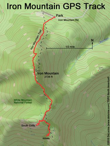 GPS track to Iron Mountain in New Hampshire