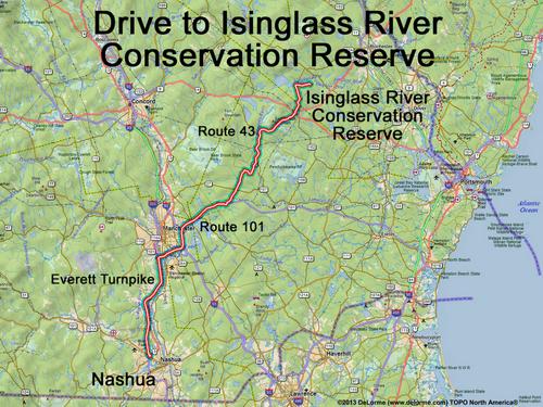 Isinglass River Conservation Reserve drive route
