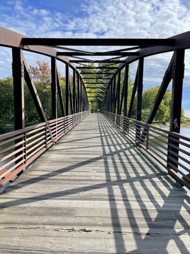 bridge in October on the Island Line Trail in northwest Vermont