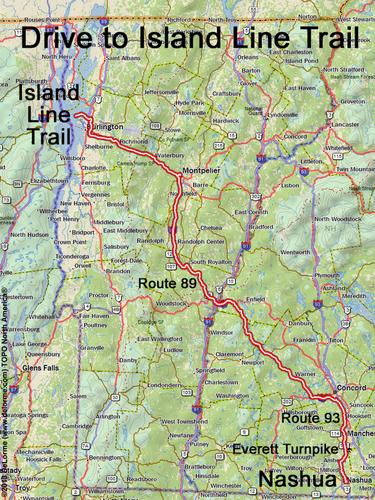 Island Line Trail drive route