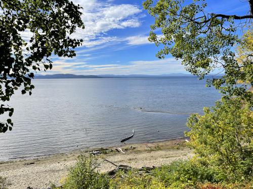 view of Lake Champlain in October from the Island Line Trail in northwest Vermont