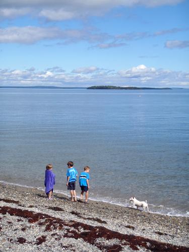Islesboro Island beach in Maine