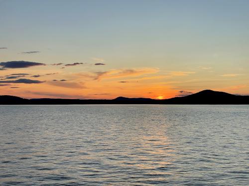 Sunset in July as seen from the Ferry Landing on Islesboro Island in Maine