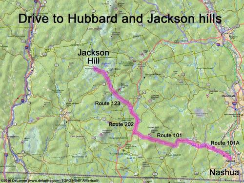 Hubbard and Jackson hills drive route
