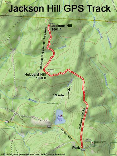 GPS track to Jackson Hill in New Hampshire