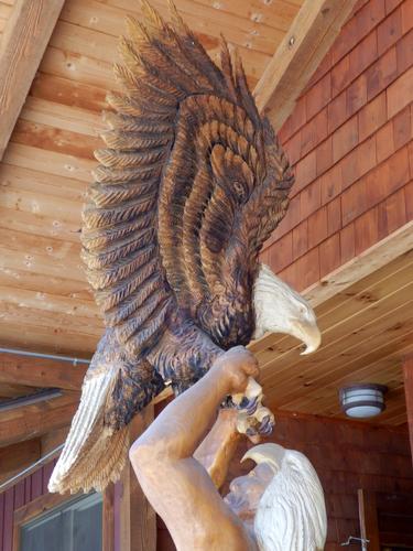eagle wood carving at Jay Country Store near Jay Peak in Vermont
