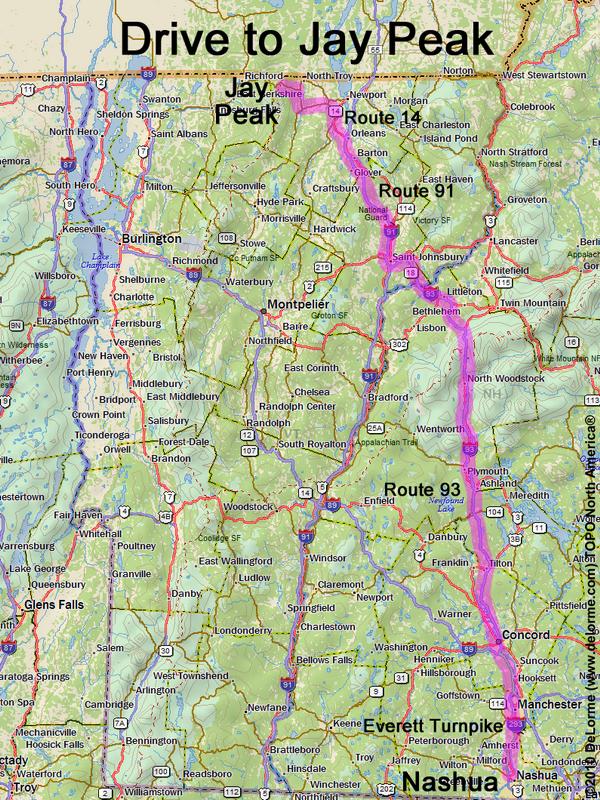 Jay Peak drive route
