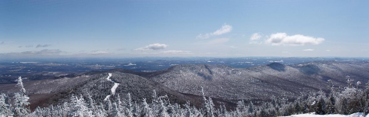 A view of the northern section of Vermont's Long Trail as seen from the summit of Jay Peak in VT on April 2005