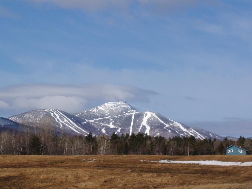 impressive view in April from the entrance road to Jay Peak in northern Vermont