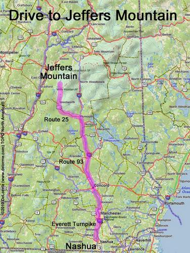 Jeffers Mountain drive route