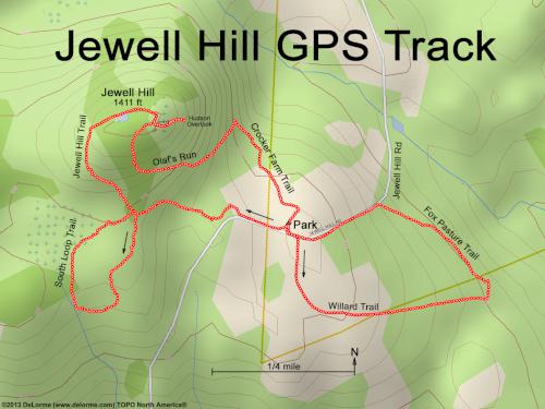 GPS track in October at Jewell Hill in northeast Massachusetts