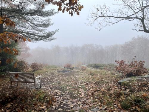 foggy view in October at Hudson Overlook on Jewell Hill in northeast Massachusetts