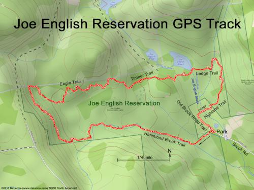 GPS track in April at Joe English Reservation in New Hampshire