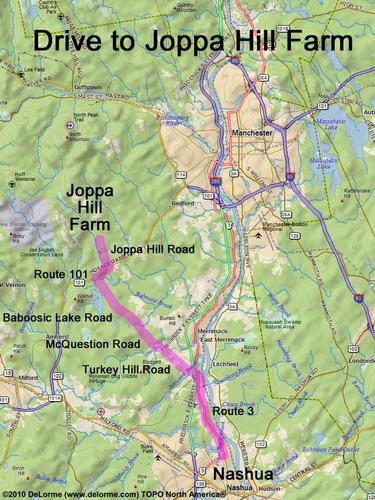 Joppa Hill Farm drive route