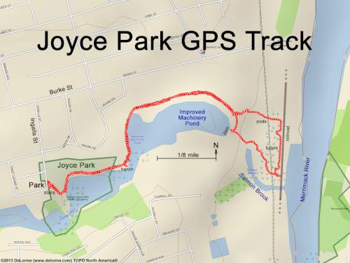 GPS track in January at Joyce Park in Nashua NH