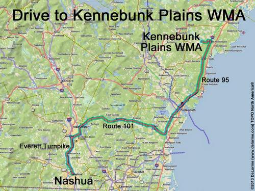 Kennbunk Plains WMA drive route