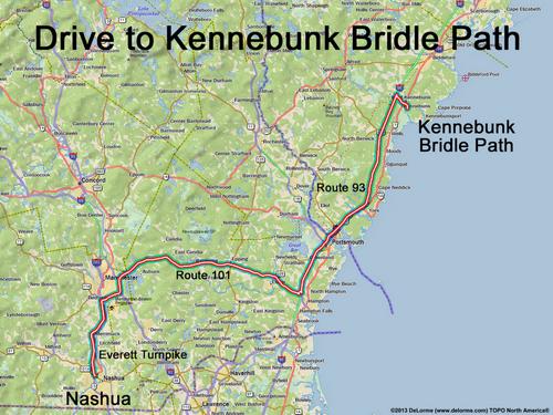 Kennebunk Bridle Path drive route