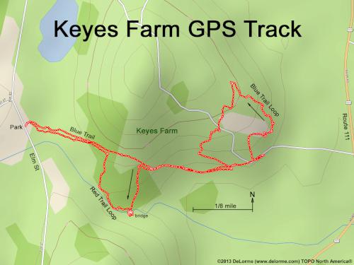 GPS track at Keyes Farm in Pepperell, MA