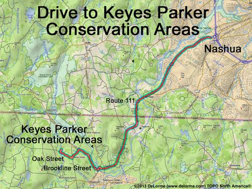Keyes Parker Conservation Areas drive route