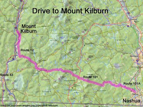 Mount Kilburn drive route