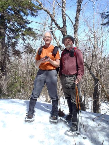 Fred and John pose for a photo at the summit of Kimball Hill in New Hampshire