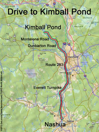 Kimball Pond drive route