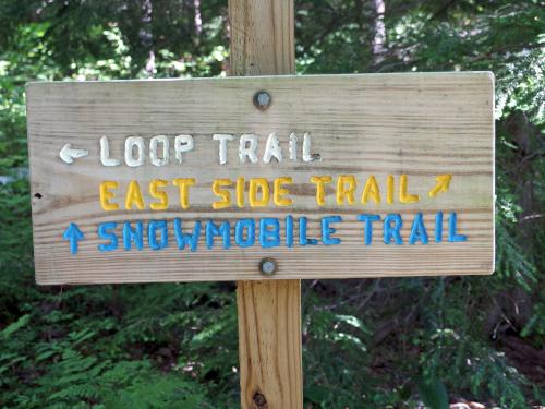 trail sign at Kimball Pond near Dunbarton, New Hampshire