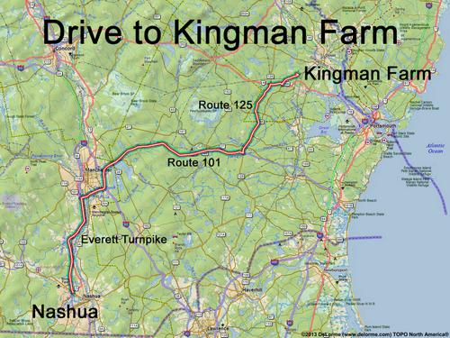 Kingman Farm drive route