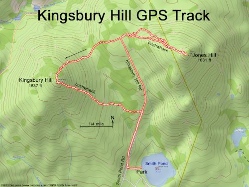 GPS track in October at Kingsbury Hill in southern NH