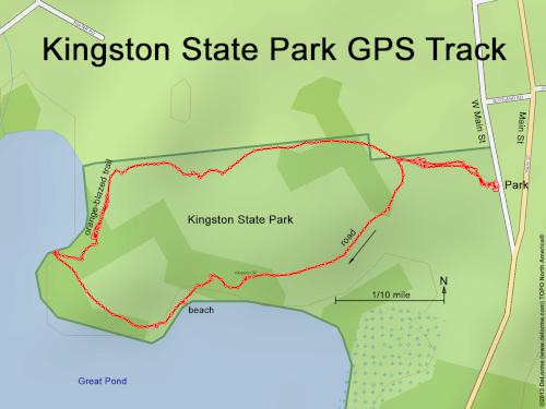 GPS track in February at Kingston State Park in southeast New Hampshire