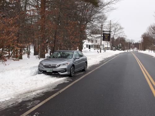 parking in February at Kingston State Park in southeast New Hampshire