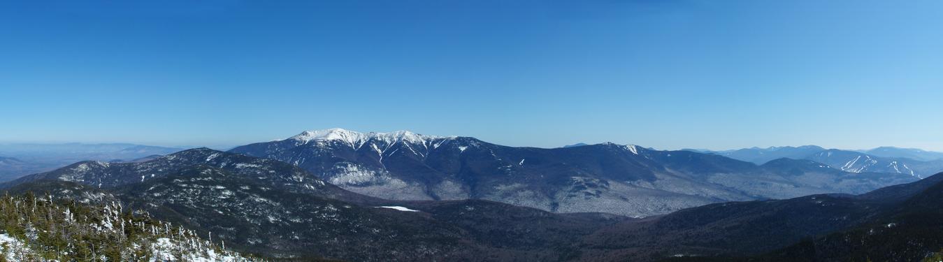A view of Franconia Ridge as seen from the summit of North Kinsman in NH on March 2009