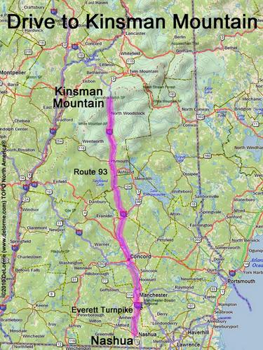 Kinsman Mountain drive route