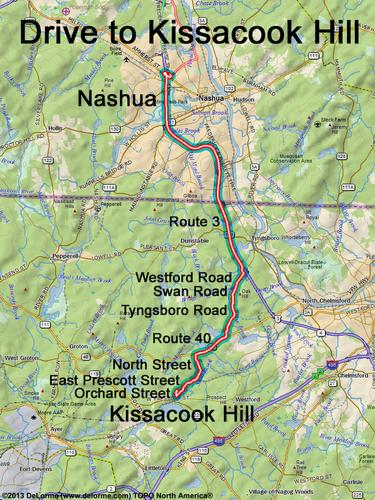 Kissacook Hill drive route