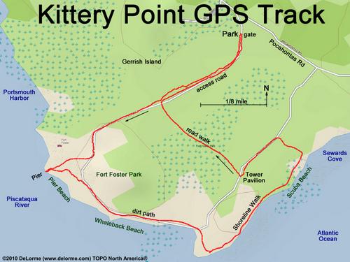GPS track to Kittery Point in southern Maine