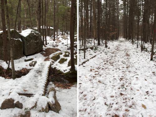 trails in December at Knox and School Forests near Bow in southern New Hampshire