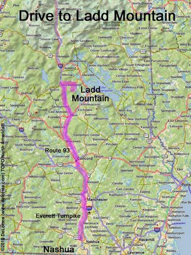 Ladd Mountain drive route