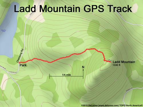 GPS track to Ladd Mountain in New Hampshire
