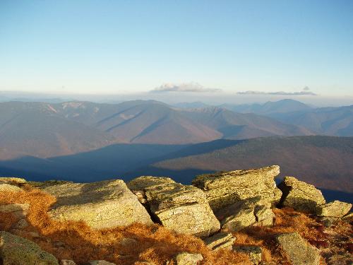 late-afternoon view from Mount Lafayette in New Hampshire
