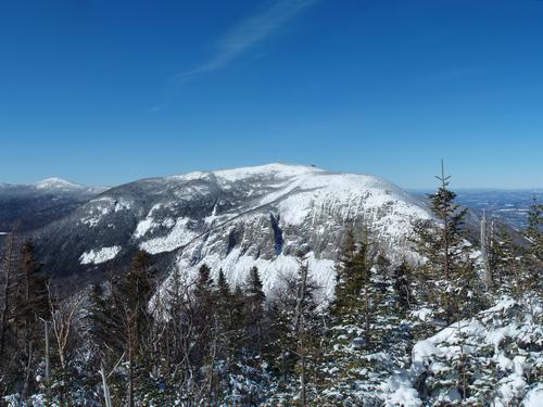 Cannon Mountain in winter, as seen from the Old Bridle Path in New Hampshire