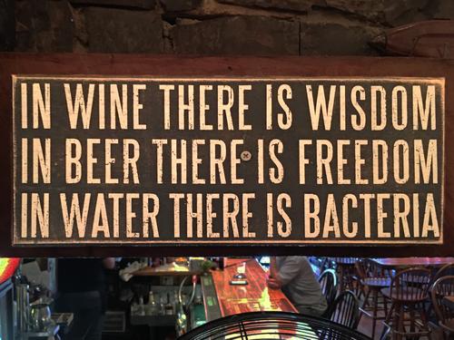 wall sign inside Riverworks Tavern at Newmarket in southeastern New Hampshire