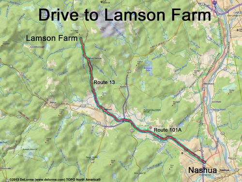 Lamson Farm drive route