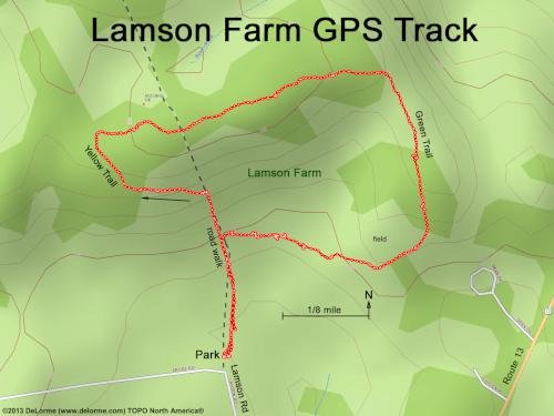 GPS track at Lamson Farm in southern New Hampshire