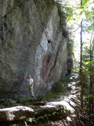 overhanging cliff on the Long Trail to Laraway Mountain VT