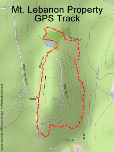 GPS track at Mt. Lebanon Property in Pepperell, MA
