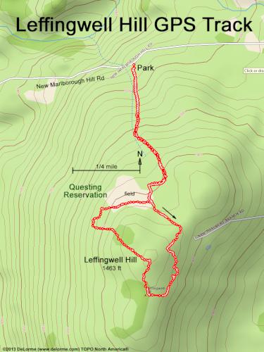 GPS track in January at Leffingwell Hill in New Hampshire